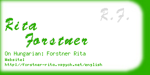 rita forstner business card